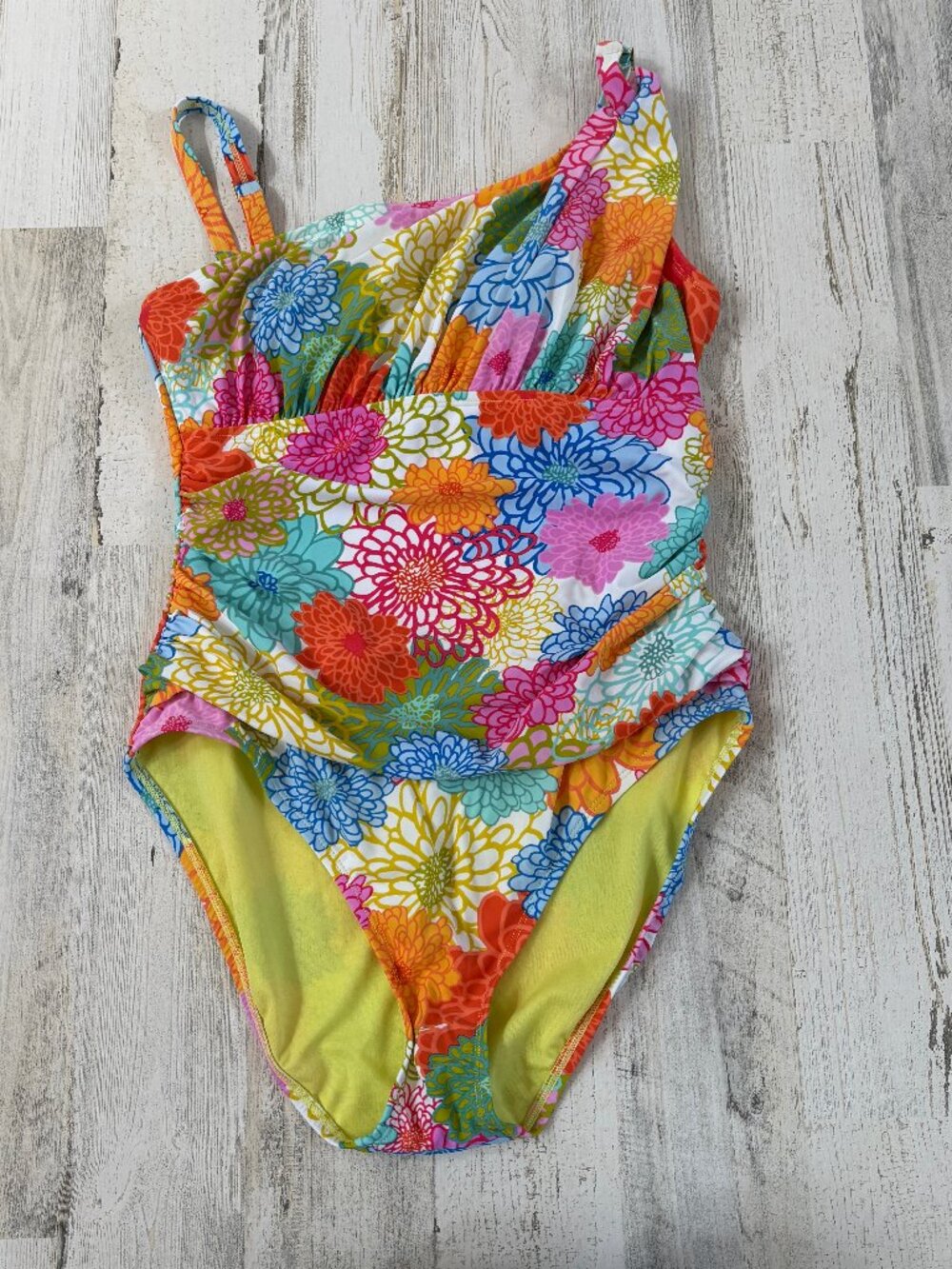 Bleu Rod Beattie Women's Size 10 One Piece Swimsuit Floral Print Bright Colors